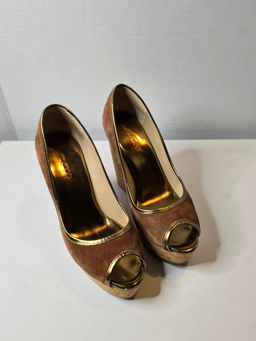 Jimmy Choo Papina Cork Wedges Size 38 - Picture 2 of 8